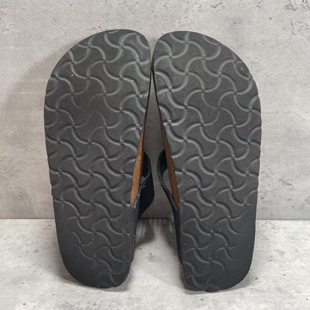 Birkenstock Gizeh Betula Black Leather Nubuck Thong‎ Sandals Womens Sz 37 US 6 - Picture 7 of 10